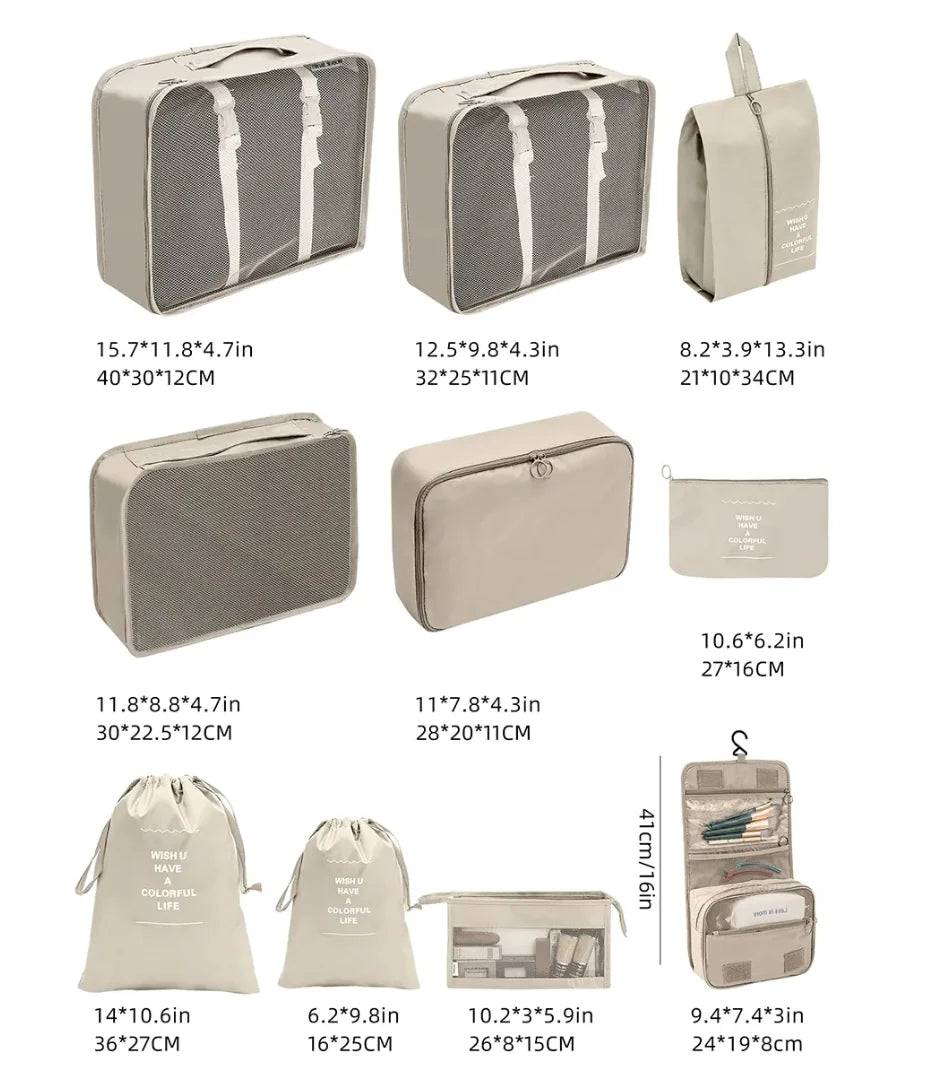 Voyagernaut Portable Travel Toiletry Storage Bags β 10 pcs Set