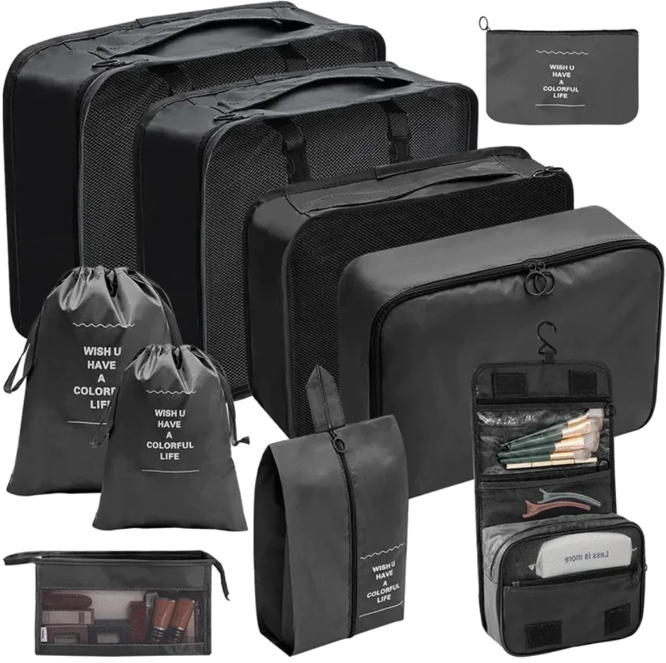 Voyagernaut Portable Travel Toiletry Storage Bags – 10 pcs Set