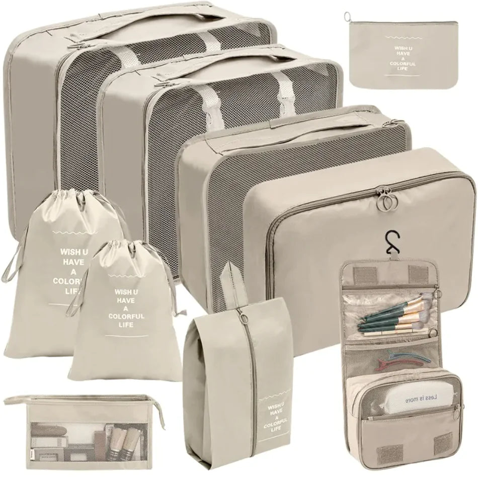 Voyagernaut Portable Travel Toiletry Storage Bags – 10 pcs Set