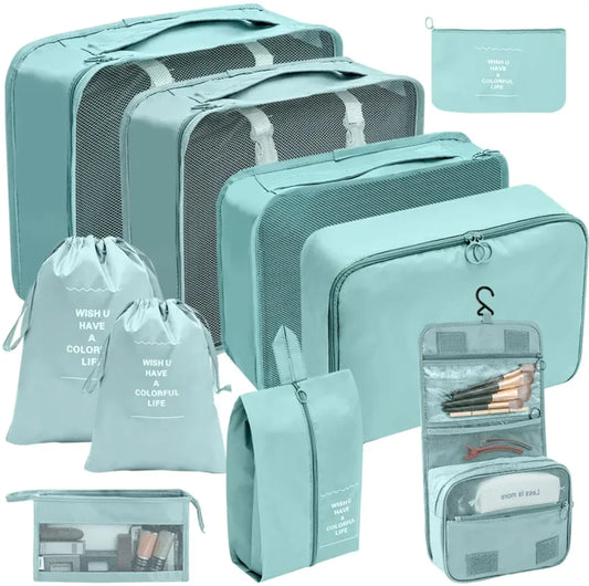 Voyagernaut Portable Travel Toiletry Storage Bags – 10 pcs Set